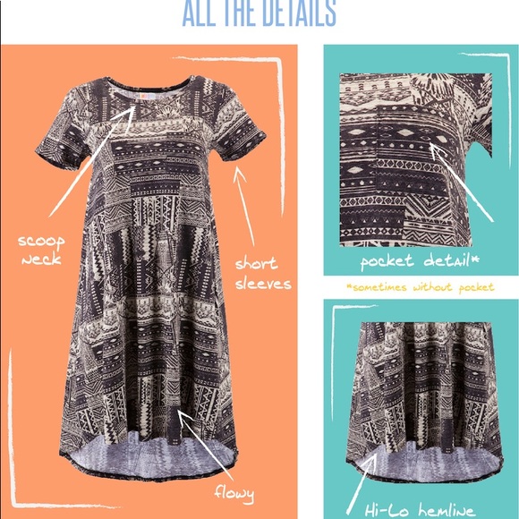 Dress LuLaRoe Carly XS Fits Size 4-8 NWT! High-Low Swing Dress 1 Left! - Picture 9 of 12